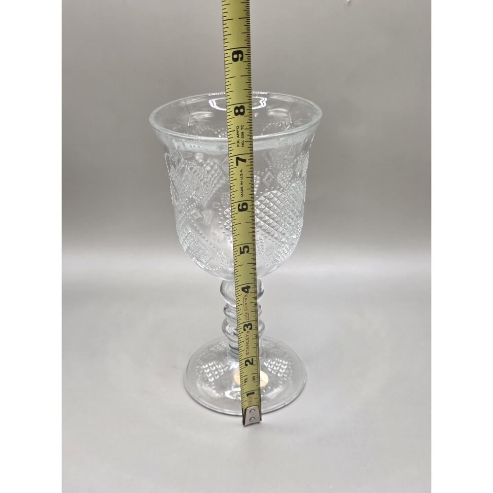 Vintage Avon Fostoria Hearts and Diamonds Clear Glass Goblet 1978 ~ Wine Chalice - Picture 4 of 5